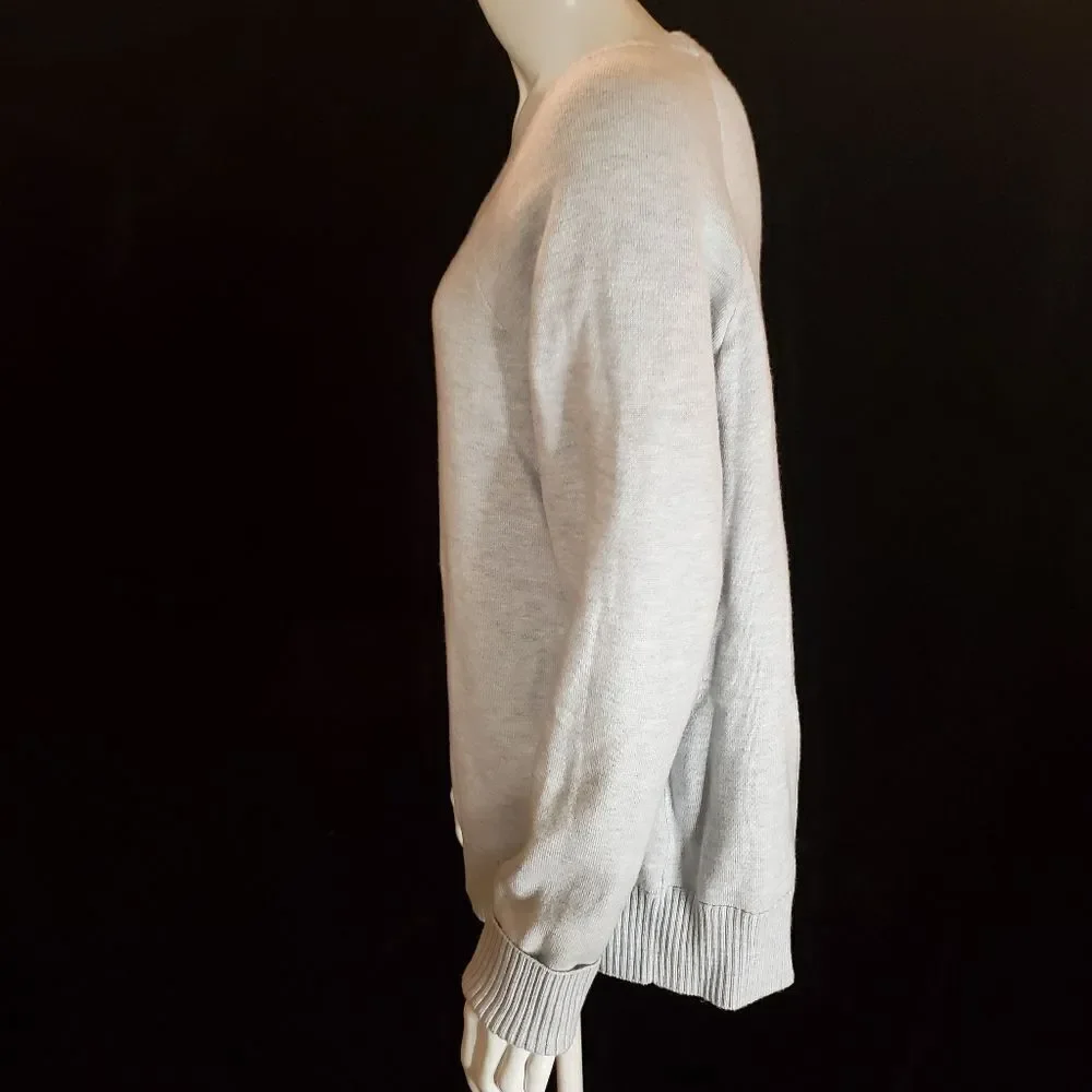 Max & Mia Gray Crew Neck Front Seam Sweater (M)
